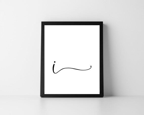 Letter I Lowercase Script I Digital Printable Art | Etsy
