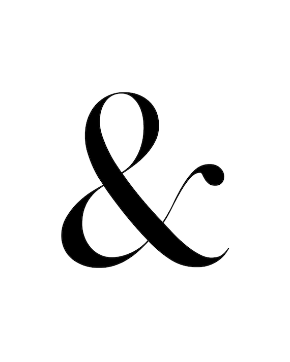 Ampersand Symbol Digital Printable Art Instant Download Minimalist Initial DIY Gift Home Decor Typography Alphabet