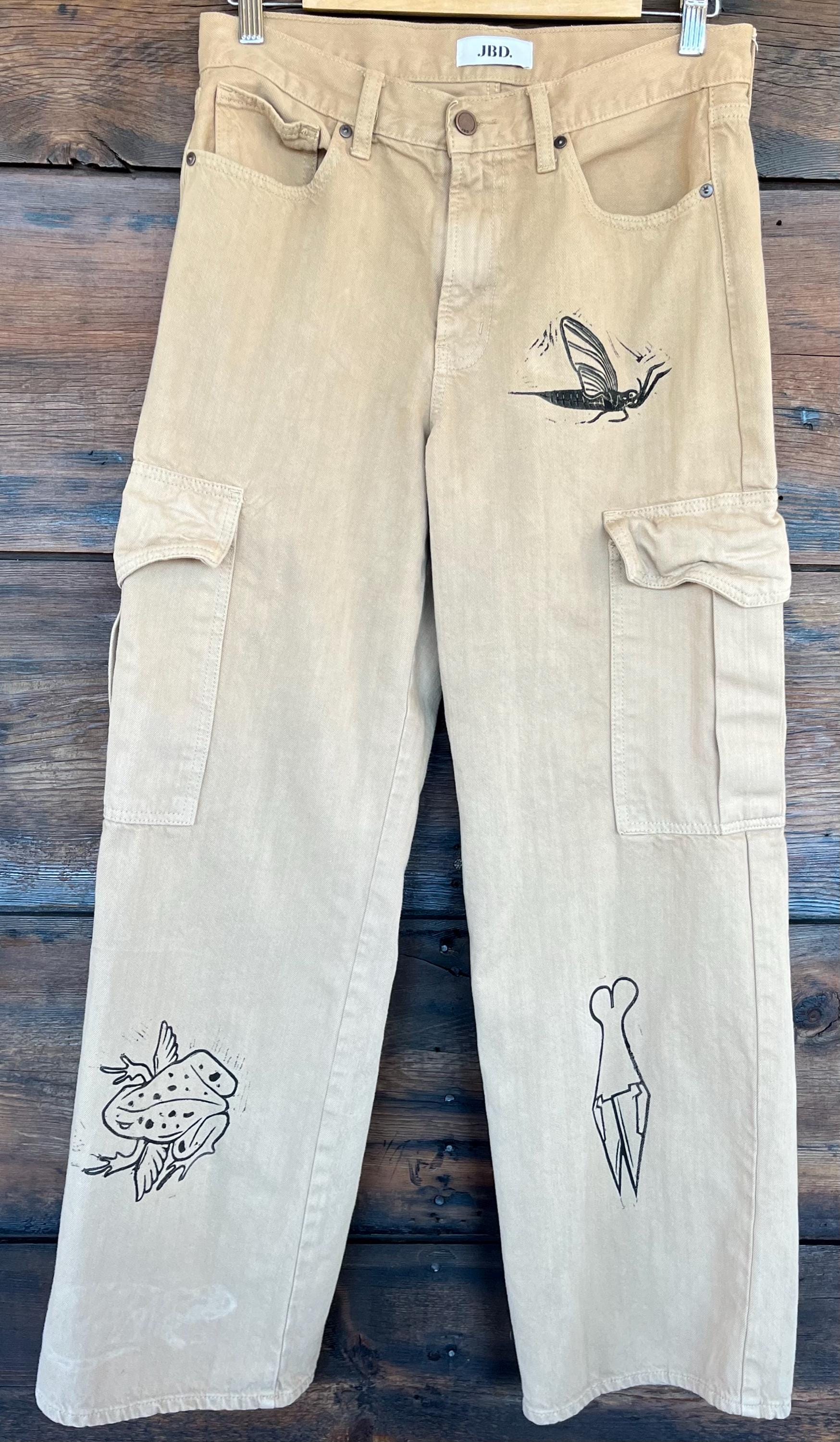 Bug Toad Salamander Slug And Shears Block Printed Pants