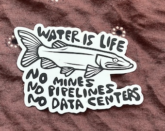 L'acqua è vita - Stampa su linoleum - Adesivo resistente all'acqua