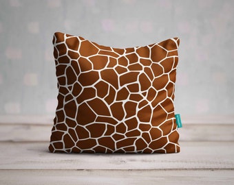 Giraffe Pillow Cover 18x18" / 45x45 cm, Room Decor for Teenage Girls, College Apartment Decor, Housewarming Gift