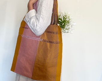 bolso de compras artesanal mexicano hecho a mano / bolso de hamaca / bolso de tela tejida / boho / ecológico