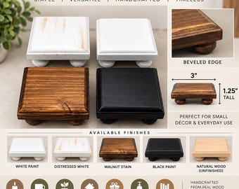 3x3" Mini Wood Riser, Farmhouse Decor, Candle & Soap Display