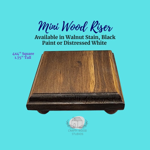 4x4" Mini Wood Riser, Mini Wood Riser for Tiered Tray, Farmhouse Riser, Mug Riser, Candle Riser, Rustic Wood Riser