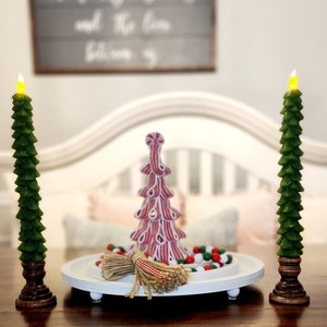 Rustic Wood Taper Candle Holders, Farmhouse Candlestick Set of 2 ...