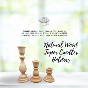 Rustic Wood Candlestick Holders Set of 3: Farmhouse Taper Candle Decor ...