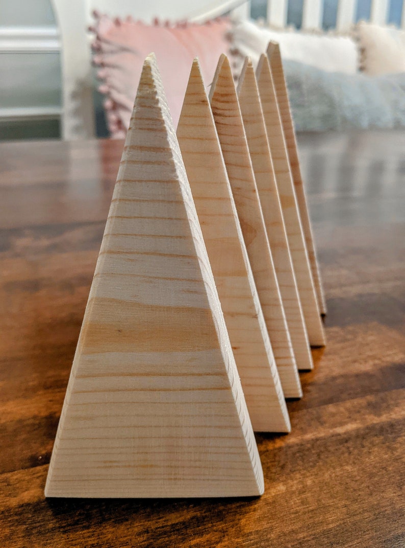 Wood Mountains Unfinished Wood Triangles Wood Trees DIY Etsy