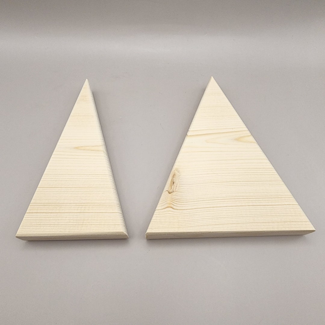 6 Wood Triangles Shape Blocks, Wood Triangles, Wood Trees, DIY