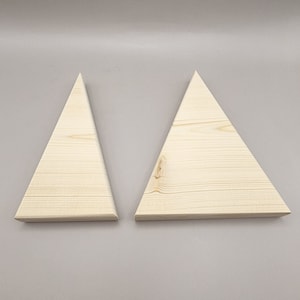 6 Wood Triangles Shape Blocks, Wood Triangles, Wood Trees, DIY Mountains, DIY Nursery Decor, Woodland Decor, DIY Gnomes, Wedding Table