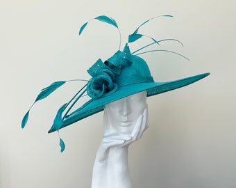 Teal Green Very Large Wedding Hatinator Hat