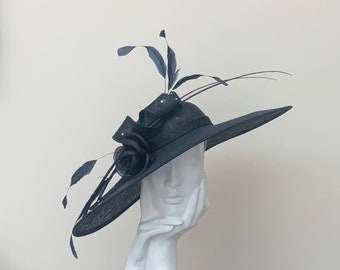 Dark Navy Blue Very Large Wedding Hatinator Hat