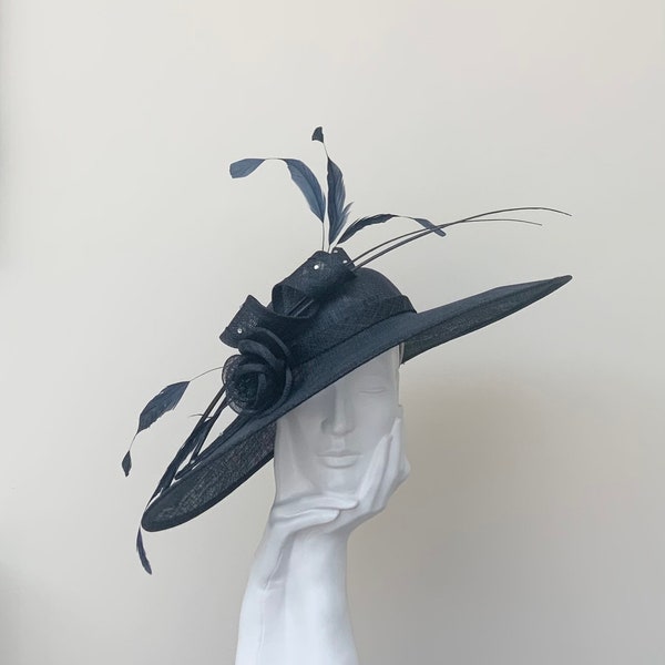 Dark Navy Blue Very Large Wedding Hatinator Hat