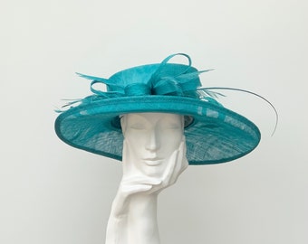 Teal Green Wedding Occasion Hat