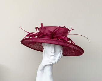 Burgundy Red Wedding Occasion Hat