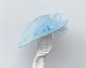 Pale Blue Shades Large Wedding Occasion Hatinator Hat         WD8