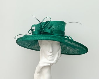 Emerald Green Dark Green Wedding Occasion Hat