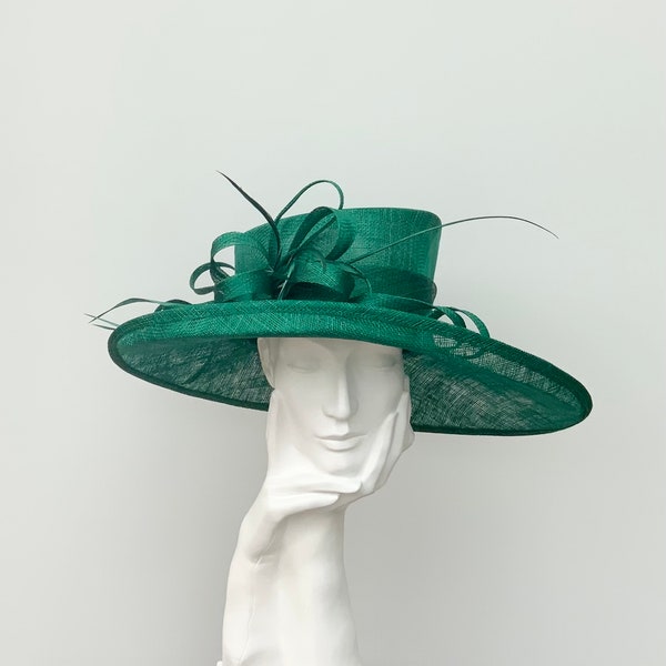 Emerald Green Dark Green Wedding Occasion Hat