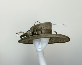 Dark Olive Green Wedding Occasion Hat