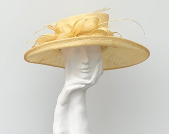 Yellow Wedding Occasion Hat.        AH1