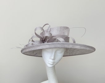 Pale Grey Wedding Occasion Hat