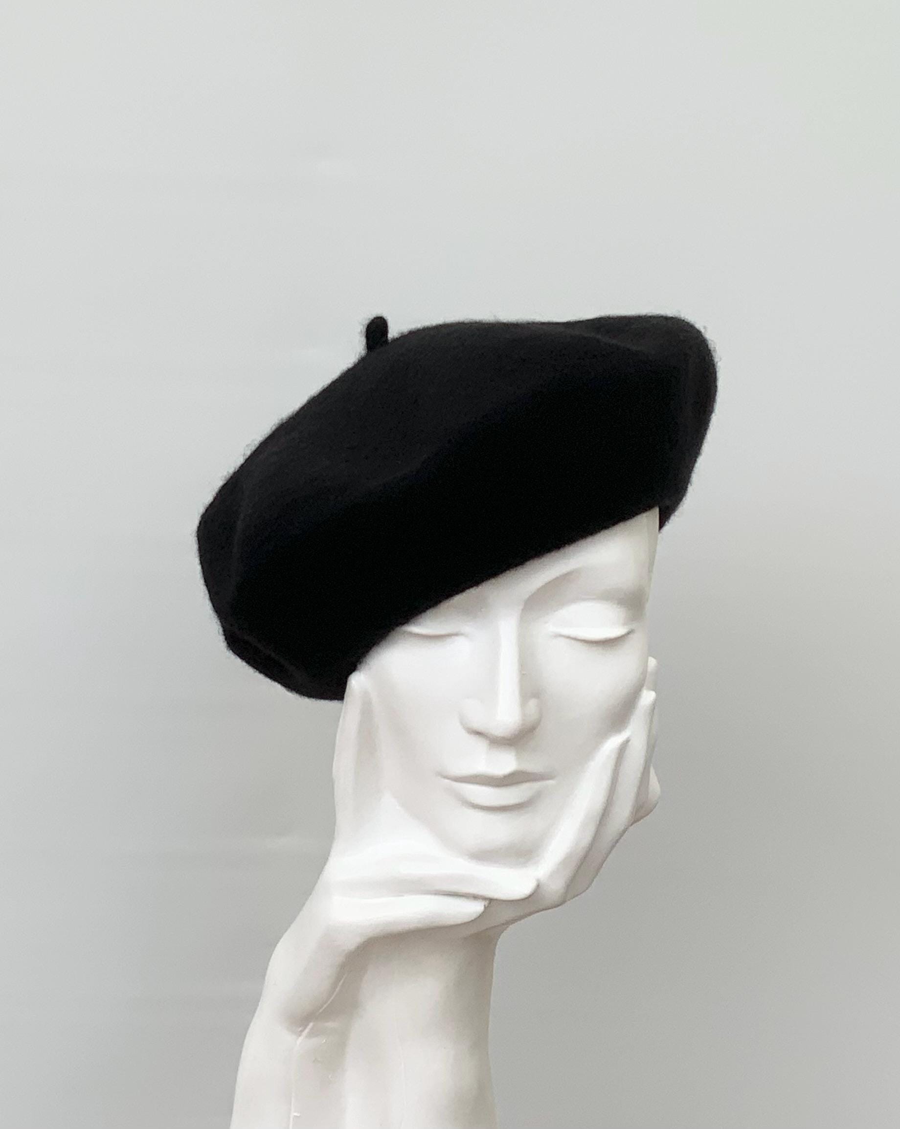 American Eagle 100% Wool Beret Hat Black Beret Black 100% Wool Vintage Hats for Women for sale | eBay main image 2