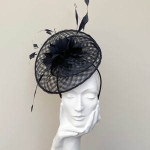 Dark Navy Lattice Weave Fascinator, weddings, races, ladies day, wedding guest
