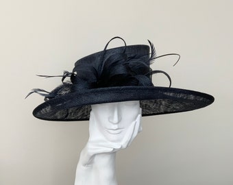 Dark Navy Blue Wedding Occasion Hat