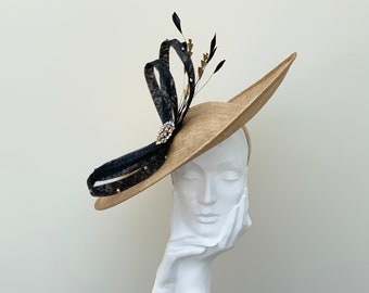 Gold & Black Large Wedding Occasion Hatinator Hat    HTY