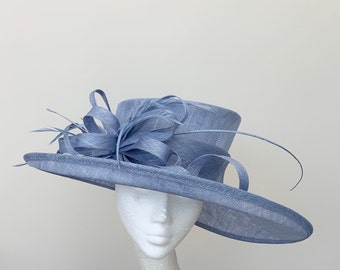 Periwinkle Blue / Lavender Blue Wedding Occasion Hat          AH1