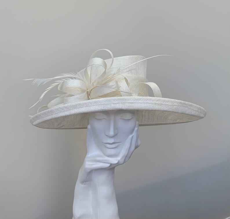 Pale cream wedding hat
