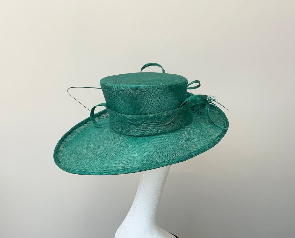 Emerald Green Wedding Occasion Hat Etsy UK