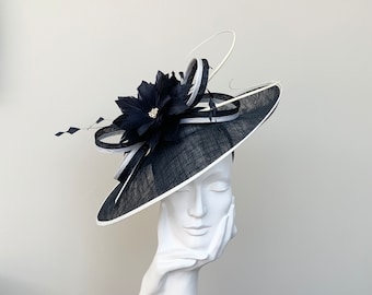 Navy and Ivory Wedding Hatinator Hat.        J25