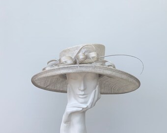 Metallic Silver Wedding Occasion Hat