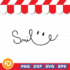 Smile Svg, Png, Eps, Dxf Digital Download, Smiley Face Svg, Happy Face Svg, Emoji Svg, Smile Sign Svg, Trendy Svg, Inspirational Clipart
