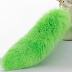 Handbag Keychain of fur Unique Backpack accessories Fox Fur Keyring Fluffy Tail Tassel Keychain 14 inch long Fox keychain Halloween gift