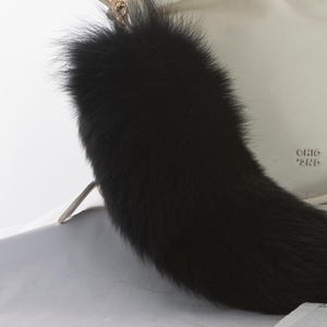 Fluffy Tail Tassel Keychain 14 inch long Unique Fox Fur Keyring handbag Keychain of fur Fox keychain Halloween gift Backpack accessories