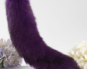 Fox Fur Tail Keychain: Fluffy Backpack Accessory 15 inch