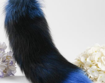 Keychain Fluffy Fox Fur Tail: Handmade Handbag Accessory (15 inch)
