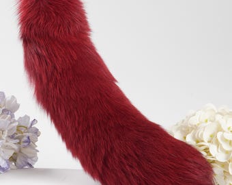 Fox Fur Tail Keychain: Fluffy Backpack Accessory (15 inch)
