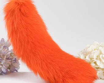 Fluffy Fox Fur Tail Keychain: Handmade Handbag 15inch Accessory
