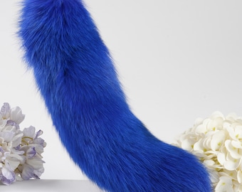 Fox Fur Tail Keychain: Fluffy Backpack Accessory, 15 inch Tassel