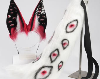 Faux Fur Alucard Tail and Ears Set: Handmade Animal Cosplay