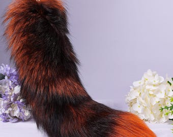 16 Inch Fox Tail Keychain: Fur Tassel, Backpack Accessory