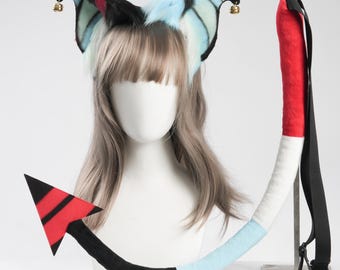 Faux Fur Joker Fizzarolli Tail and Ears Set: Handmade Animal Cosplay