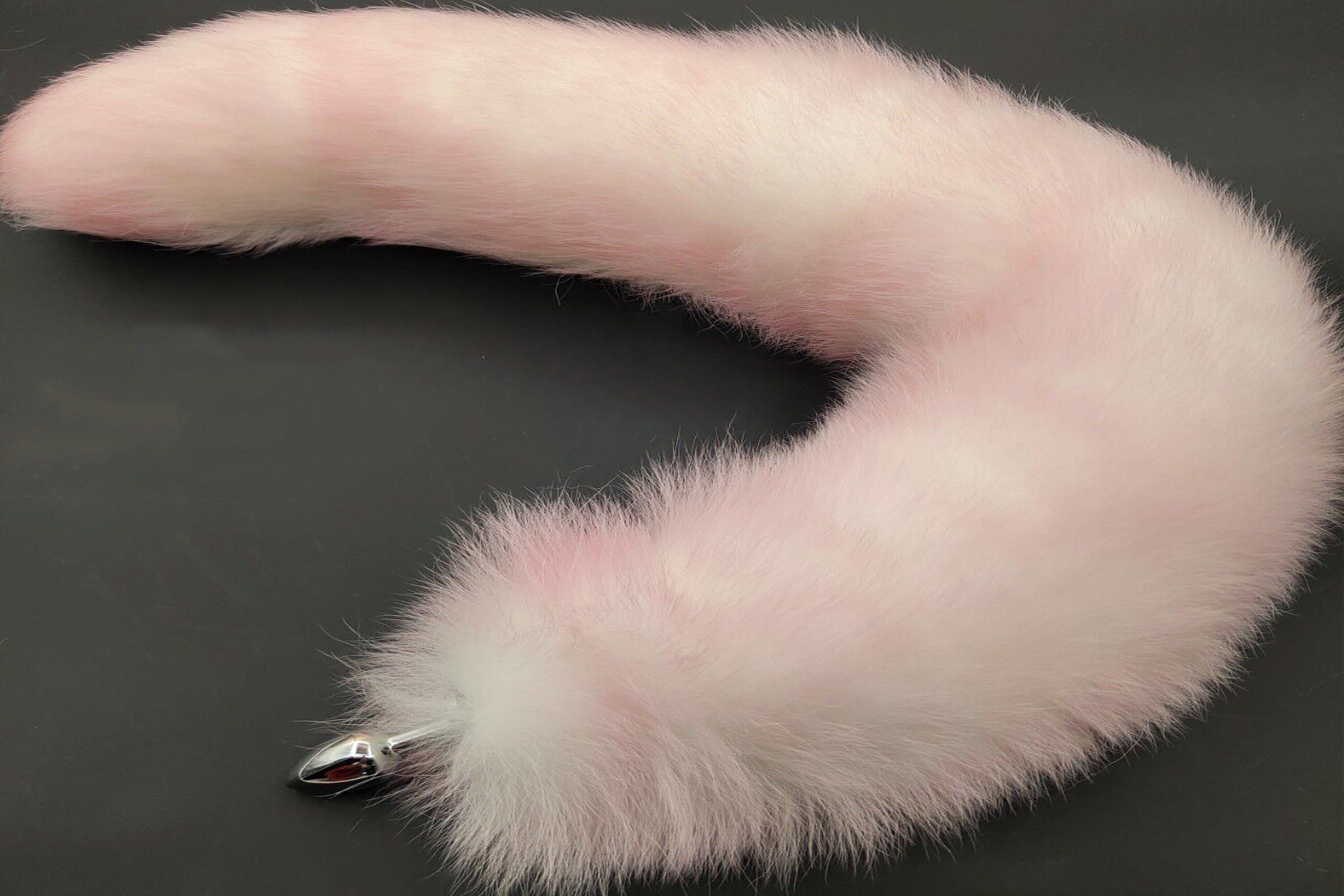 Pink White Real Fox Tail Fox Tail Cosplay Anime Sexy Cute - Etsy