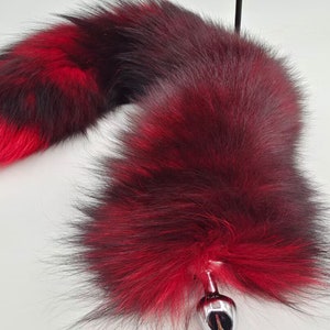 red black Real Fox Tail Fox Tail Cosplay Anime Sexy Cute Animal Furry Mature Fox Tail Butt Plug