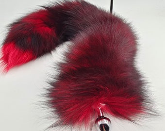 red black Real Fox Tail Fox Tail Cosplay Anime Sexy Cute Animal Furry Mature Fox Tail Butt Plug