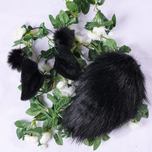 Hairball Sheep tail and ear set animal Goat ear and tails Handmade cosplay Lamb ears and tail petplay ear Faux Fur Lolity Headband halloween