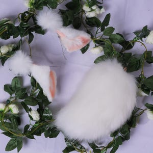 Lamb ears and tail petplay Hairball Sheep tail and ear set animal Goat ear and tails Handmade cosplay ear Faux Fur Lolity Headband halloween
