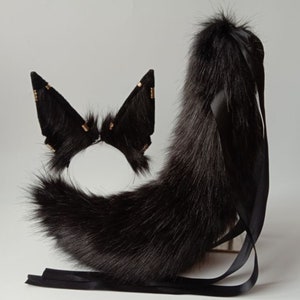 Anubis handgemachte Schakalohren Tierohr und Schwanz COSPLAY Plüsch-Haarsimulation Schakalohren und Schwanz Kundenspezifische Schakalohren-Halloween-Geschenke